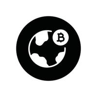 bitcoin world glyph icon vector