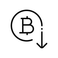 bitcoin down line icon vector