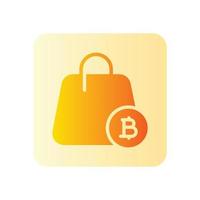 bolsa bitcoin icono degradado vector