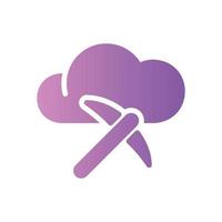 cloud mining gradient icon vector