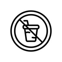 no drink line icon vector