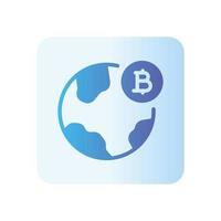 bitcoin world gradient icon vector