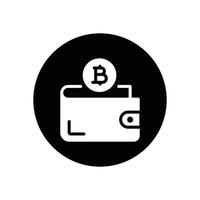 icono de glifo de billetera bitcoin vector