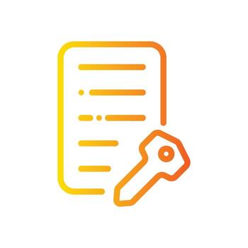 contract bitcoin gradient icon vector