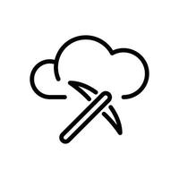 cloud mining line icon vector