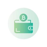 icono de degradado de billetera bitcoin vector