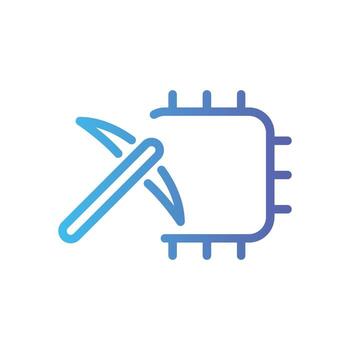cpu mining gradient icon vector