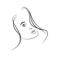 Diseño de plantilla de ilustración de vector de mujer de cara de belleza