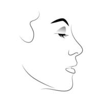 side face beauty portrait of a beautiful girl vector