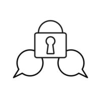 Encryption Message icon outline flat style. vector