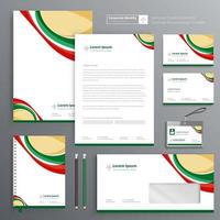 diseño de plantilla de identidad empresarial corporativa papelería vector fondo abstracto con memo artículos de regalo elementos de recuerdos promocionales de color