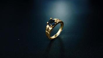 Couple ring with black pearl photo