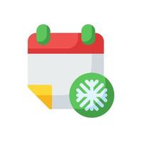 Christmas calendar flat style icon with snowflake. vector illustration for graphic design, website, app. Christmas theme