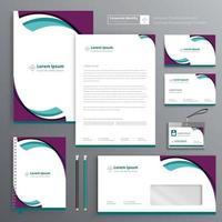 diseño de plantilla de identidad empresarial corporativa papelería vector fondo abstracto con memo artículos de regalo elementos de recuerdos promocionales de color