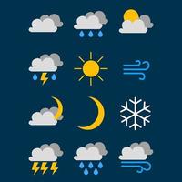 Flat and colorful style weather forecast icon design. design for applications and presentations.