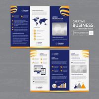 Tri fold Brochure Mock up Background abstract business Leaflet Flyer vector design presentation layout a4 size