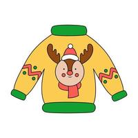 Ugly Christmas sweater isolated on white background.