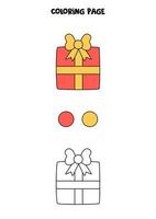 Color cartoon Christmas present. Worksheet for kids. vector