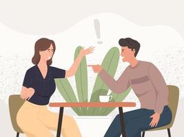 Conflict concept A man and a woman quarrel illustration vector