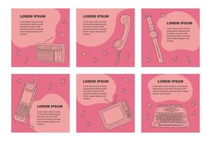 Hand Drawn Retro Gadgets Theme for Web and Social Media Promotion or Content vector