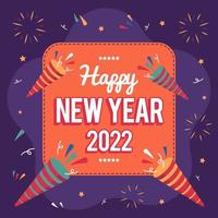 Happy New Year 2022 Greetings with modern pop colors vector