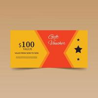 Yellow Gift Voucher Design Template vector