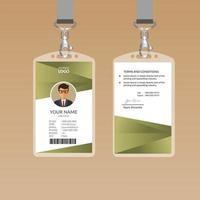 Olive Elegant ID Card Design Template vector