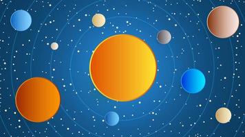 The solar system consists of the planets in their respective orbits vector