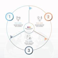 Basic circle infographic template with 3 steps, process or options, process chart. vector