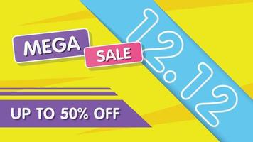 12.12 Mega sale discount banner template promotion. vector