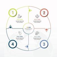 Basic circle infographic template with 4 steps, process or options, process chart. vector