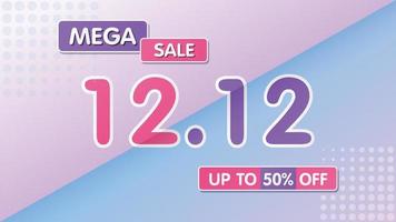 12.12 Mega sale discount banner template promotion. vector