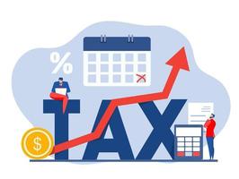 business analyst Tax with calculating and financial statistics. Statistics, calculation of the financial risk graph. Vector illustration