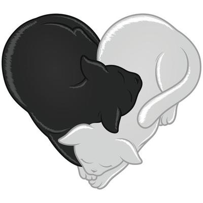 Illustration of cats in heart shape