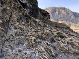 Solidified lava in Jeju island. South Korea. Close-up photo