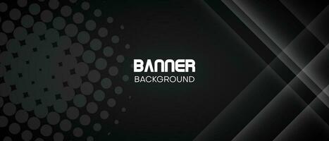 abstract banner background with black and gray color vector