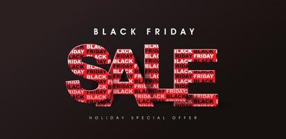 Black friday sale promotion banner layout with sale typography design vector