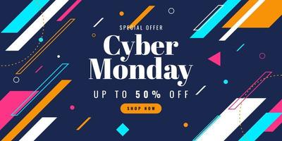 Diseño de plantilla de banner de venta de Cyber Monday para cartel publicitario o promoción empresarial vector