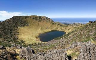 View to the crater of Hallasan volcano. Jeju island, South Korea photo