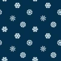 Snowflake Seamless Pattern. Flat Style. Christmas snowy ornament. Winter Traditional decoration for background, gifts wrapping paper, textile, greeting card design and decoration vector