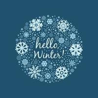 tarjeta de felicitación de invierno. hola plantilla de tema de invierno para el diseño y decoración de tarjetas de felicitación vector