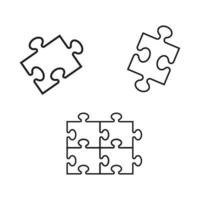 Puzzle icon, colorful isolated on white background, vector illustration