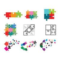 Puzzle icon, colorful isolated on white background, vector illustration