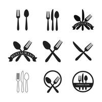 spoon and fork logo template illustration vector