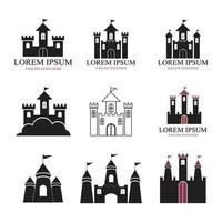 Ilustración de plantilla de vector de logotipo de castillo