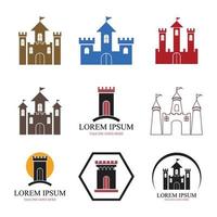 Ilustración de plantilla de vector de logotipo de castillo