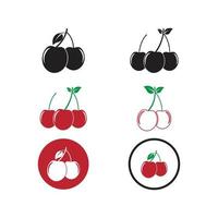 Cherry logo template design illustration vector
