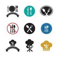 spoon and fork logo template illustration vector