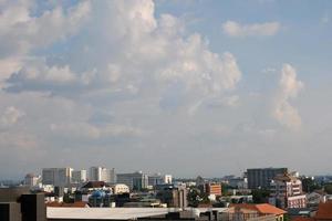 Aerial view of a magnificent metropolis in Chiang Mai, Thailand, Asia, with a mountain perspective. photo