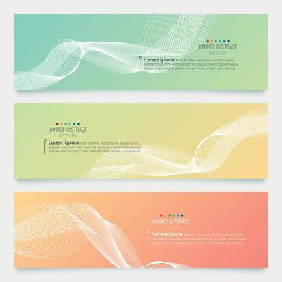 abstract banner wave desing template with color background.